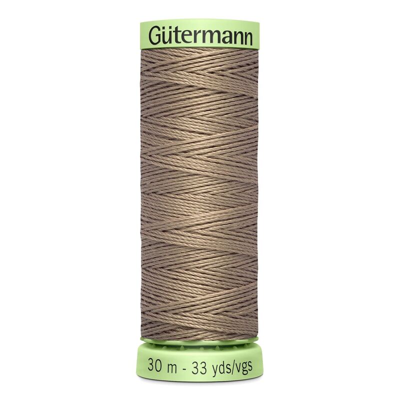 Gutermann Top Stitch Thread #199 LATTE BROWN 30m Spool High Lustre, Bold Sewing