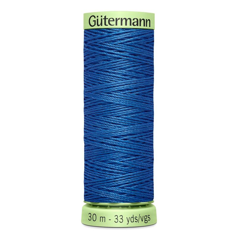 Gutermann Top Stitch Thread #311 DARK CORNFLOWER BLUE 30m Spool High Lustre, Bold Sewing