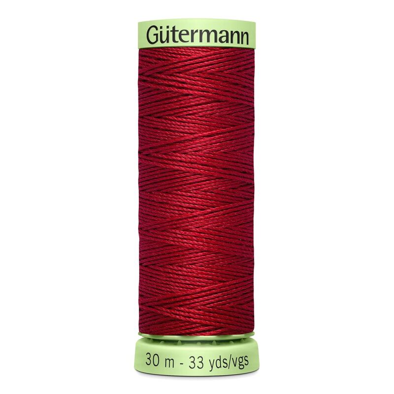 Gutermann Top Stitch Thread #367 DARK RED 30m Spool High Lustre, Bold Sewing