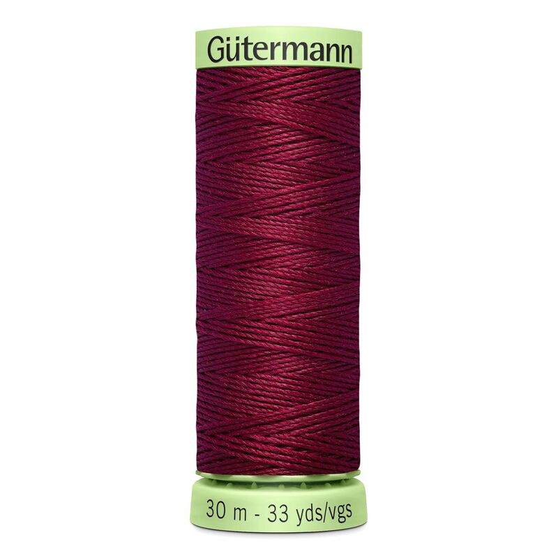 Gutermann Top Stitch Thread #375 BURGUNDY 30m Spool High Lustre, Bold Sewing