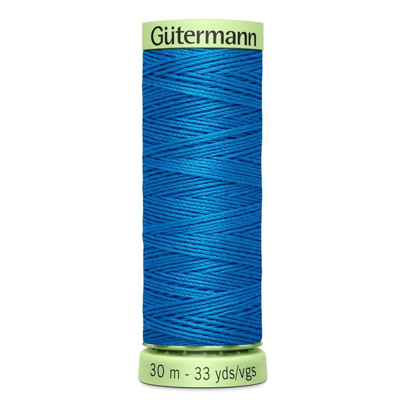 Gutermann Top Stitch Thread #386 CARIBBEAN BLUE 30m Spool High Lustre, Bold Sewing