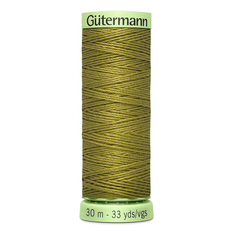 Gutermann Top Stitch Thread #397 DARK BROWN MUSTARD 30m Spool High Lustre, Bold Sewing