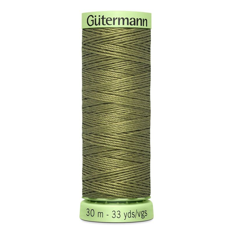 Gutermann Top Stitch Thread #432 DARK KHAKI GREEN 30m Spool High Lustre, Bold Sewing