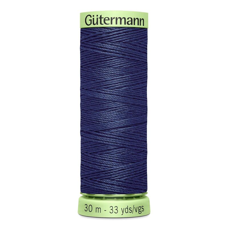 Gutermann Top Stitch Thread #537 DARK BLUE GREY 30m Spool High Lustre, Bold Sewing