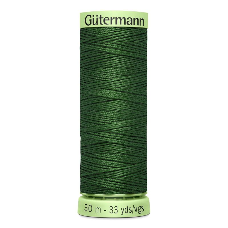 Gutermann Top Stitch Thread #639 DARK HUNTER GREEN 30m Spool High Lustre, Bold Sewing