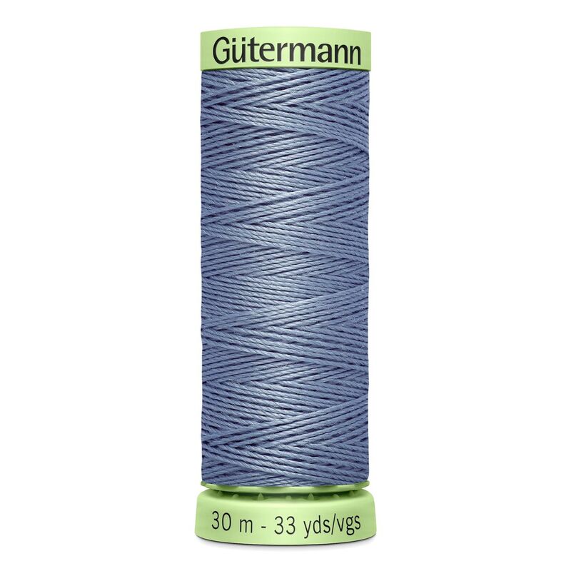 Gutermann Top Stitch Thread #64 STEEL BLUE GREY 30m Spool High Lustre, Bold Sewing