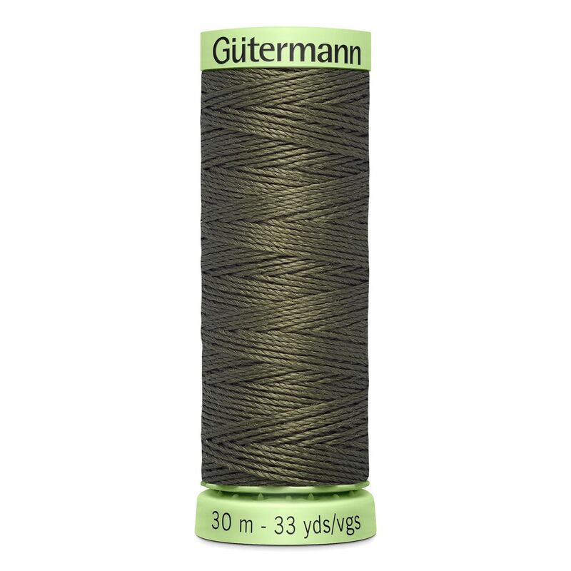 Gutermann Top Stitch Thread #676 KHAKI BROWN 30m Spool High Lustre, Bold Sewing