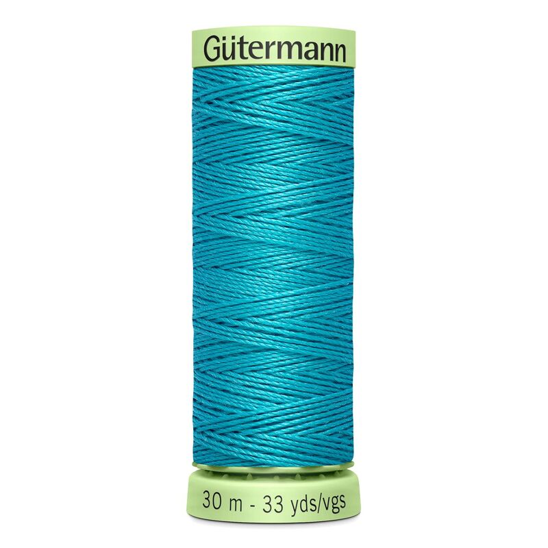 Gutermann Top Stitch Thread #715 CARIBBEAN BLUE 30m Spool High Lustre, Bold Sewing