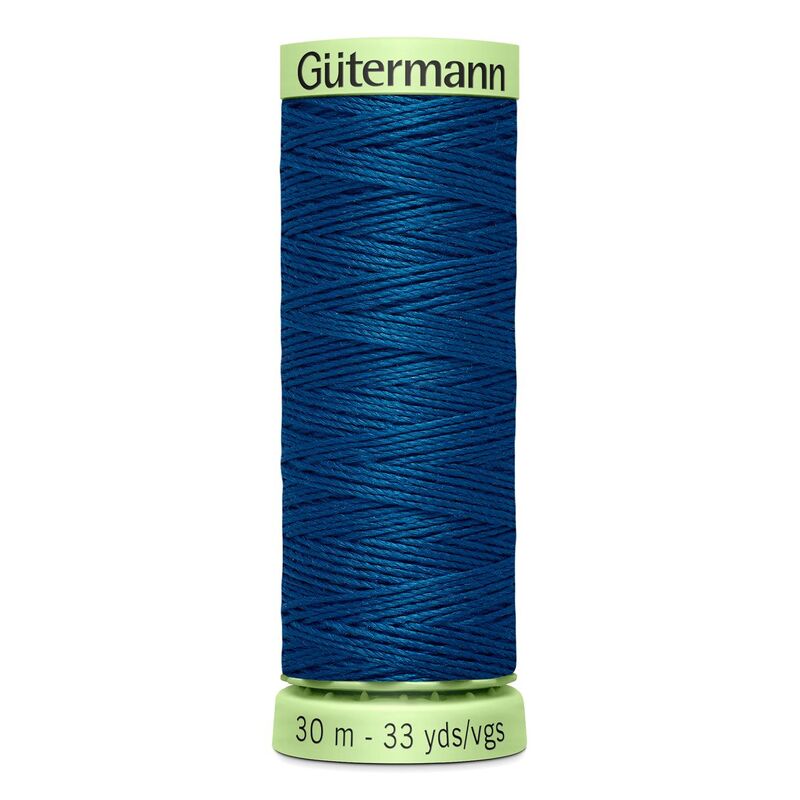 Gutermann Top Stitch Thread #967 DEEP SEA BLUE 30m Spool High Lustre, Bold Sewing