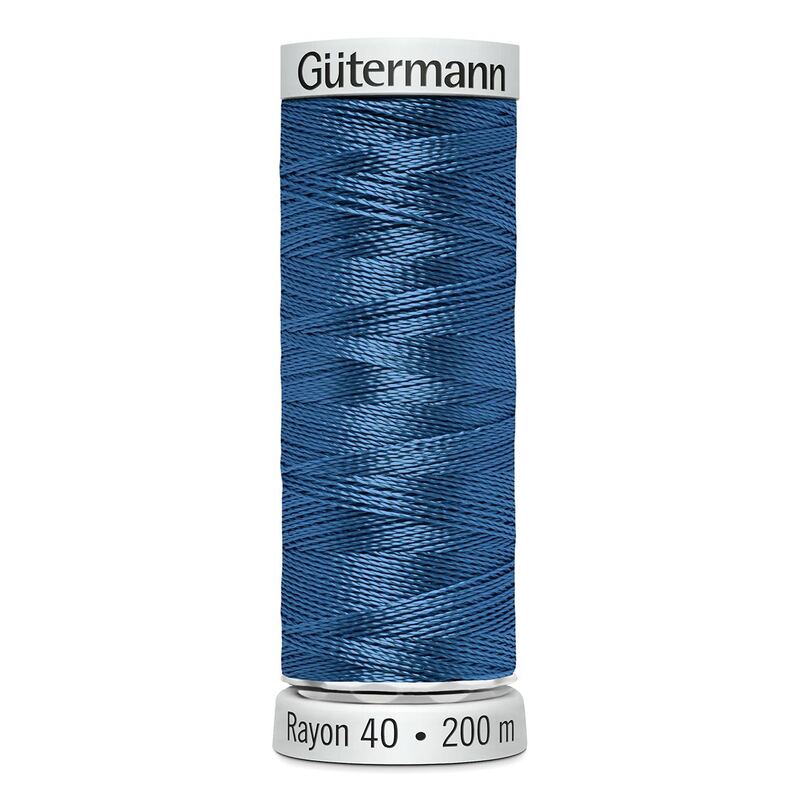 Gutermann Rayon 40 #1134 PEACOCK BLUE, 200m Machine Embroidery Thread