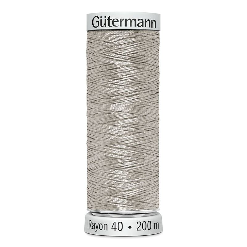 Gutermann Rayon 40 #1218 SILVER GREY, 200m Machine Embroidery Thread