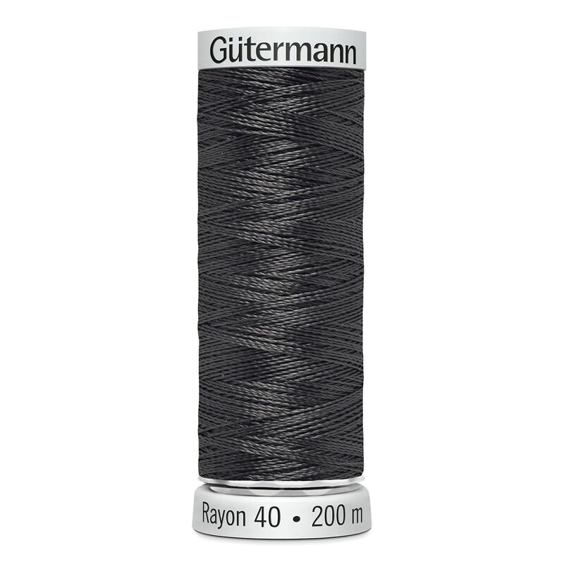 Gutermann Rayon 40 #1220 CHARCOAL GREY, 200m Machine Embroidery Thread