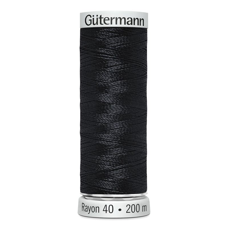 Gutermann Rayon 40 #1234 ALMOST BLACK, 200m Machine Embroidery Thread