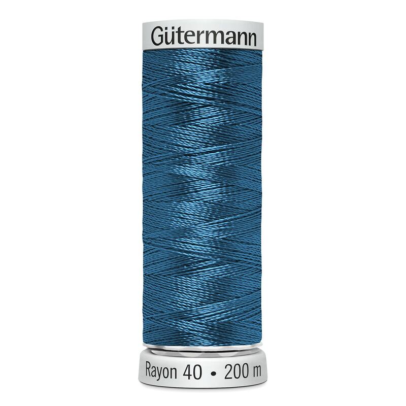 Gutermann Rayon 40 #1250 DUCK WING BLUE, 200m Machine Embroidery Thread