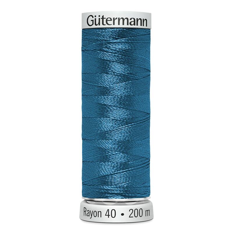 Gutermann Rayon 40 #1251 BRIGHT TURQUOISE, 200m Machine Embroidery Thread