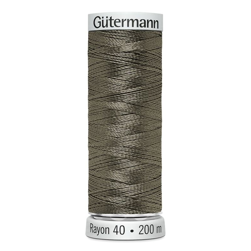 Gutermann Rayon 40 #1270 DARK GREY KHAKI, 200m Machine Embroidery Thread