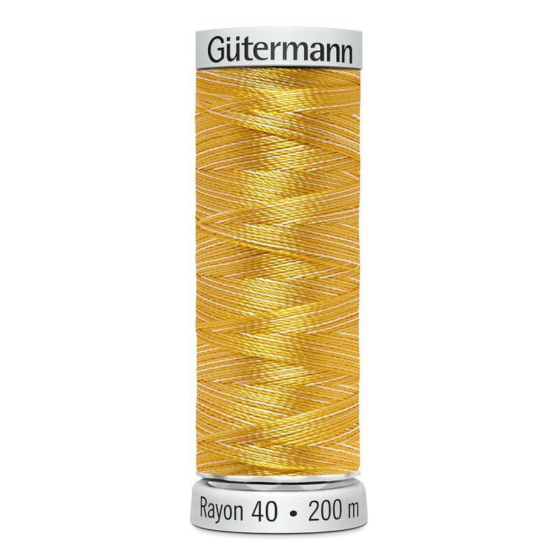 Gutermann Rayon 40 #2134 VARIEGATED GOLDEN YELLOWS 200m Machine Embroidery Thread