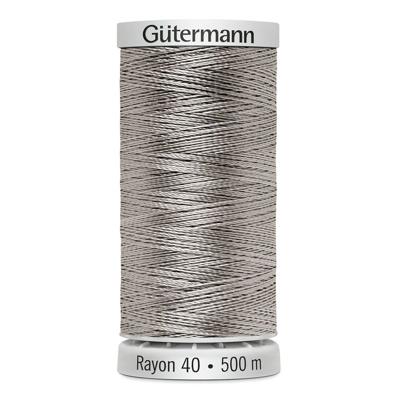 Gutermann Rayon 40 #1085 SILVER, 500m Machine Embroidery Thread