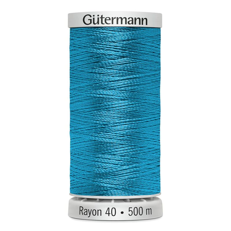 Gutermann Rayon 40 #1095 TURQUOISE, 500m Machine Embroidery Thread