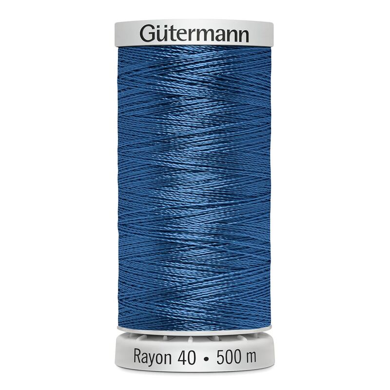 Gutermann Rayon 40 #1134 PEACOCK BLUE, 500m Machine Embroidery Thread