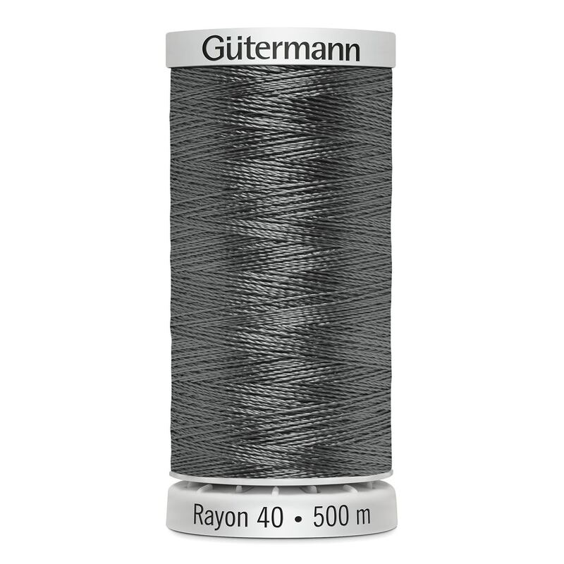 Gutermann Rayon 40 #1166 MEDIUM STEEL GREY, 500m Machine Embroidery Thread