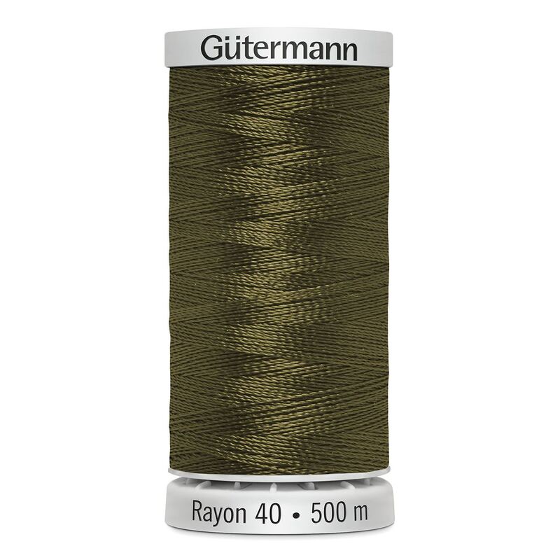 Gutermann Rayon 40 #1173 MEDIUM ARMY GREEN, 500m Machine Embroidery Thread