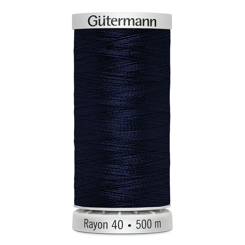 Gutermann Rayon 40 #1200 MEDIUM DARK NAVY, 500m Machine Embroidery Thread