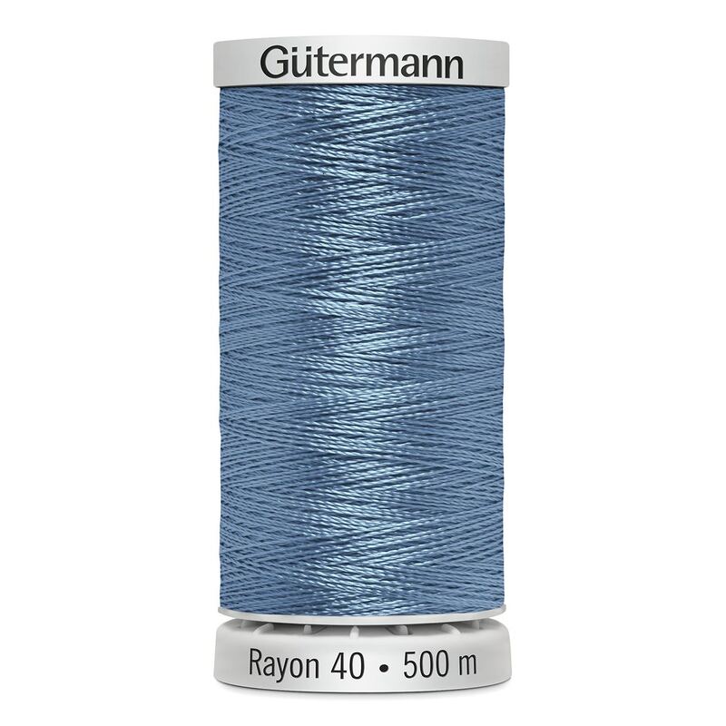 Gutermann Rayon 40 #1201 MEDIUM POWDER BLUE, 500m Machine Embroidery Thread