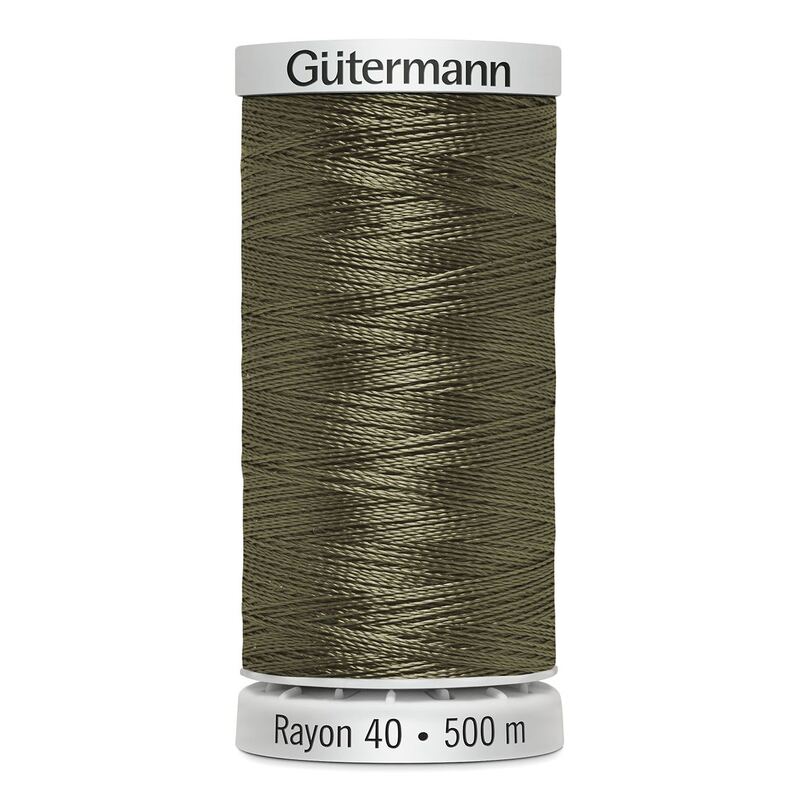 Gutermann Rayon 40 #1228 DRAB GREEN, 500m Machine Embroidery Thread