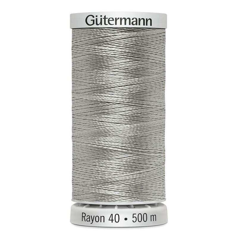 Gutermann Rayon 40 #1236 LIGHT SILVER, 500m Machine Embroidery Thread