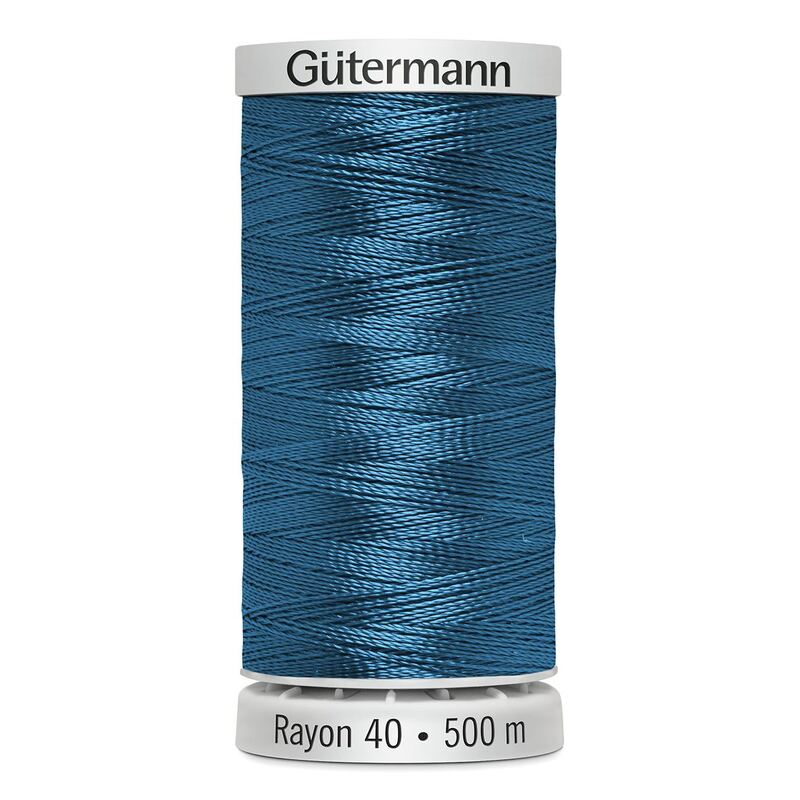 Gutermann Rayon 40 #1250 DUCK WING BLUE, 500m Machine Embroidery Thread