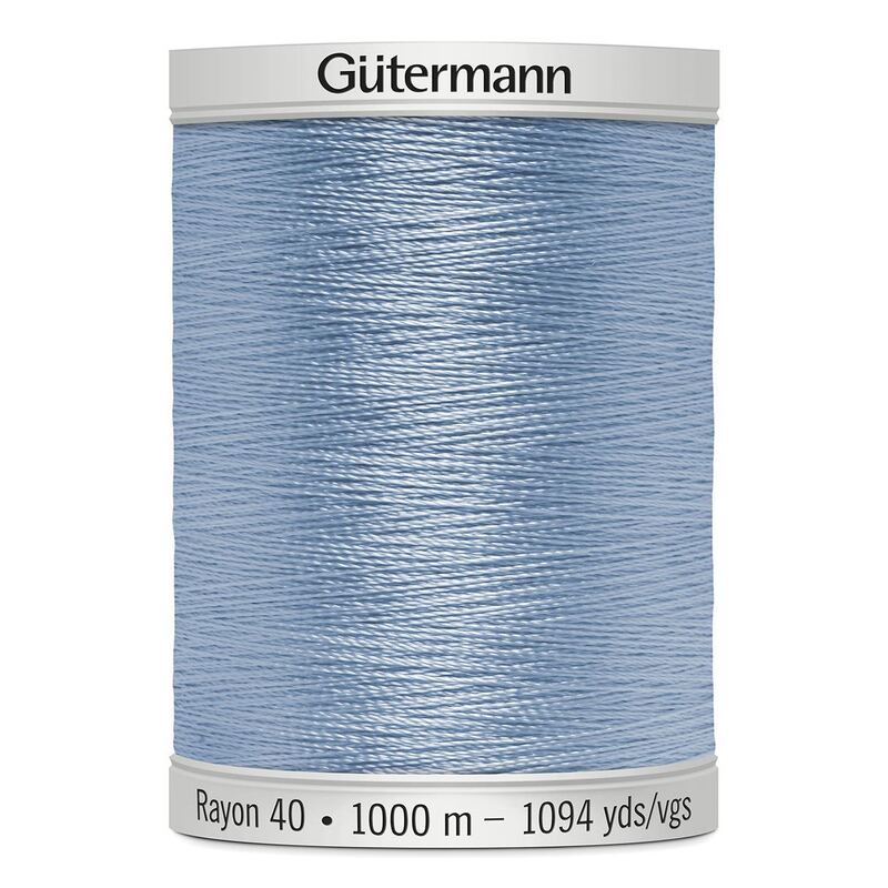 Gutermann Rayon 40 #1074 PALE POWDER BLUE, 1000m Machine Embroidery Thread