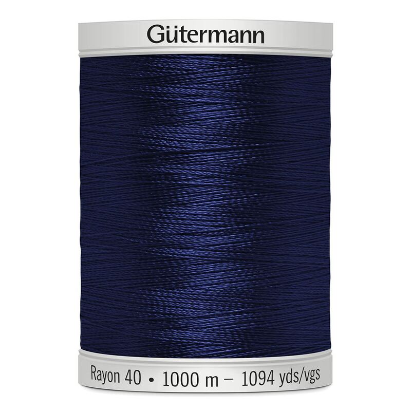 Gutermann Rayon 40 #1197 MEDIUM NAVY, 1000m Machine Embroidery Thread