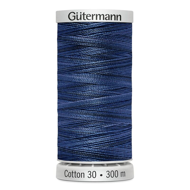 Gutermann Cotton 30 #4055 VARIEGATED ROYAL BLUE 300m Embroidery & Quilting Thread