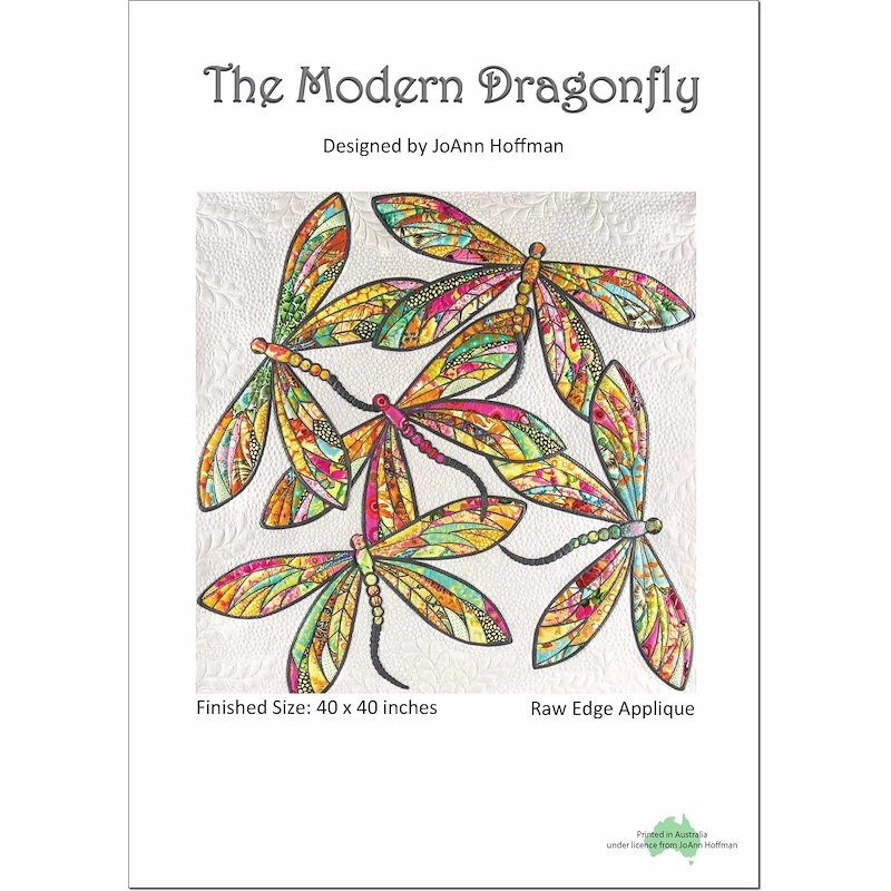 The Modern Dragonfly 40 x 40 Inches (Applique Pattern Only) by JoAnn Hoffman