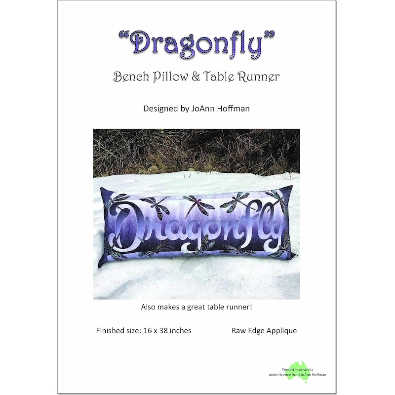 Dragonfly Bench Pillow & Table Runner (Pattern Only) by JoAnn Hoffman