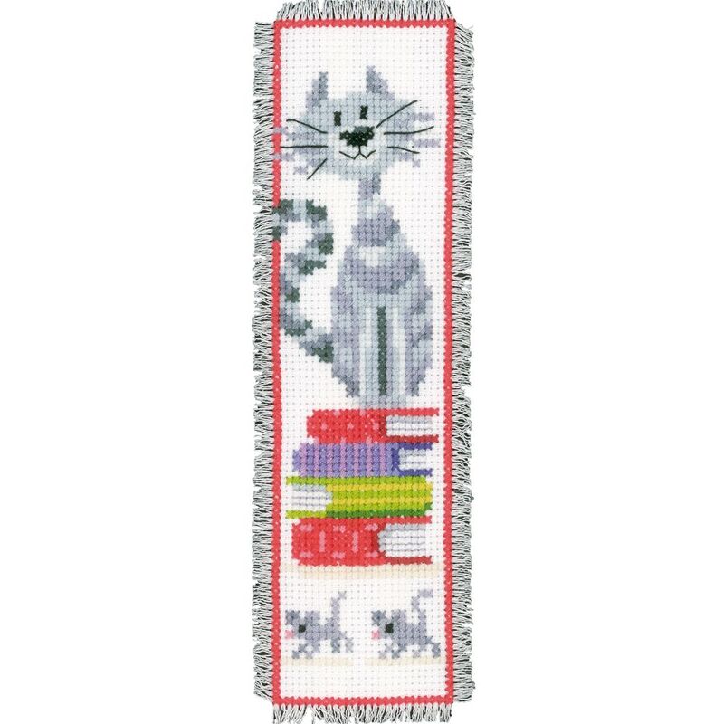 Vervaco CURIOUS CATS Bookmark Counted Cross Stitch Kit PN-0143915