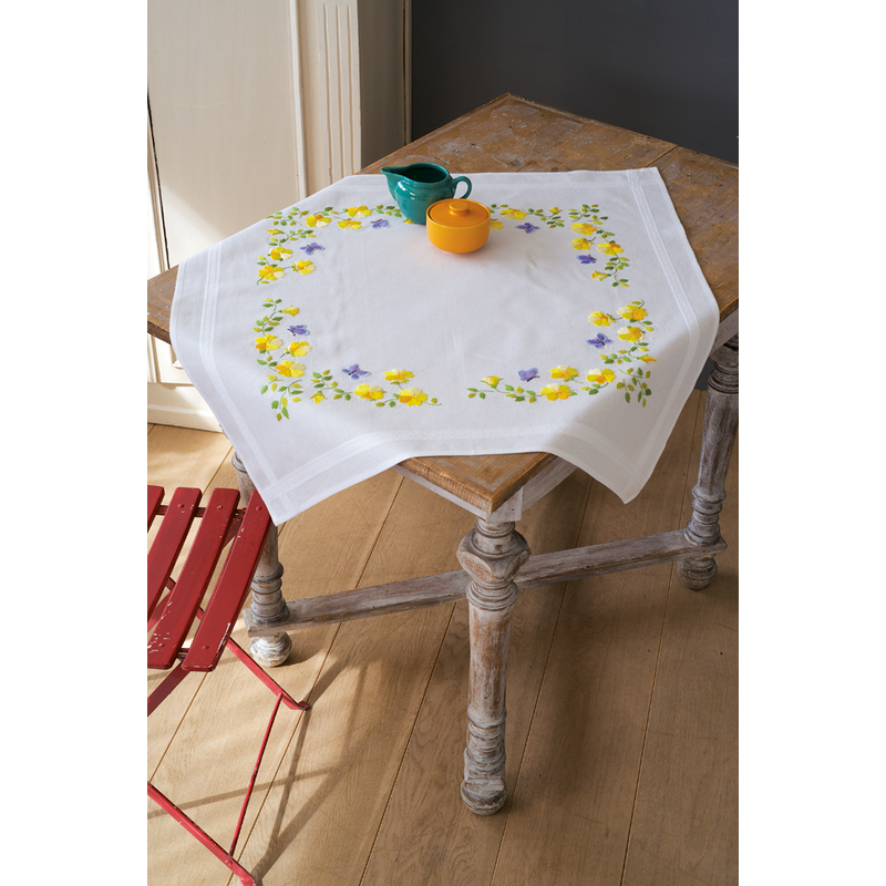 Vervaco SPRING FLOWERS Table Runner Kit 80 x 80cm, PN-0162071