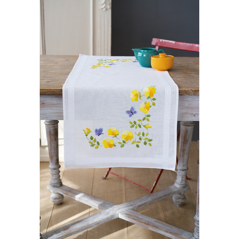 Vervaco SPRING FLOWERS Table Runner Kit 40 x 100cm, PN-0163025