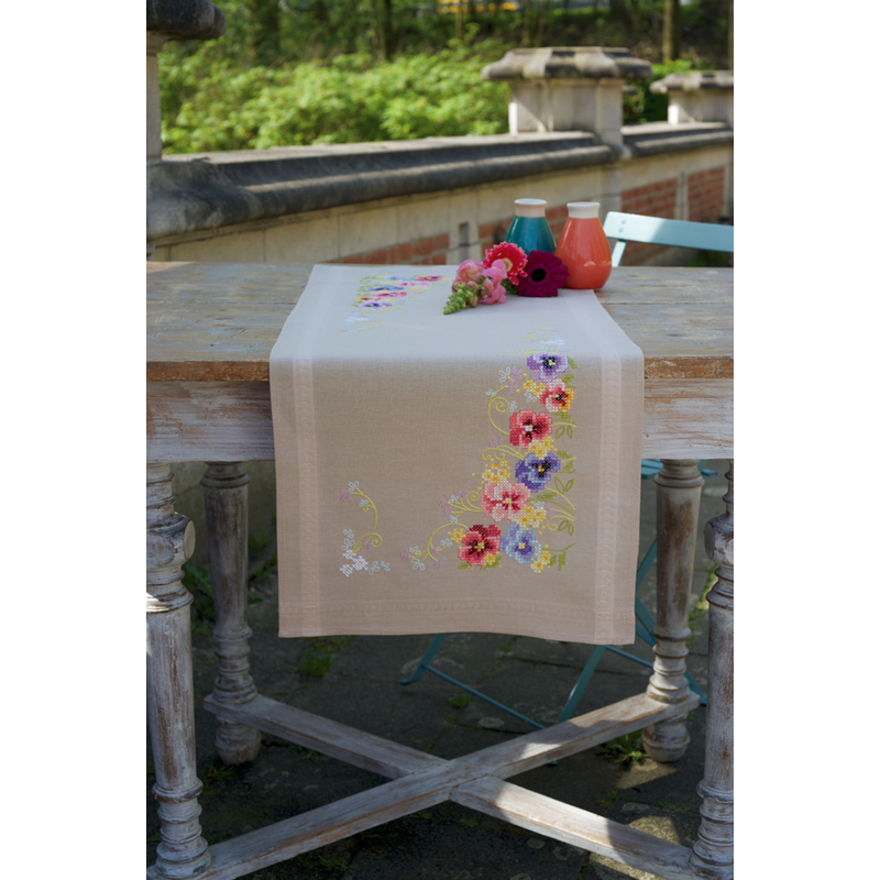 Vervaco VIOLETS Table Runner Kit 40 x 100cm, PN-0167818