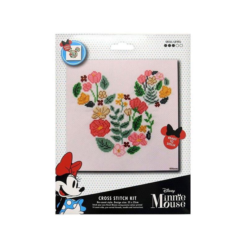 Disney 25cm MINNIE GARDEN No Count Cross Stitch Kit