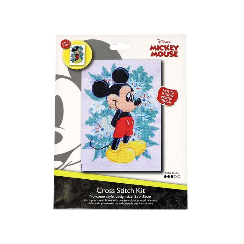 Disney MICKEY FOLIAGE 25x35cm No Count Cross Stitch Kit