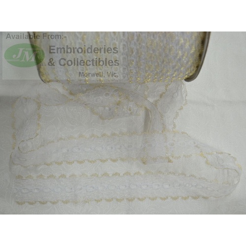 White Nylon Lace Trim 120mm Wide - Cloth of Gold & Haberdashery Ltd