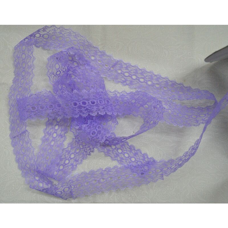 LILAC 37mm Feather Edge Eyelet Lace, Per metre