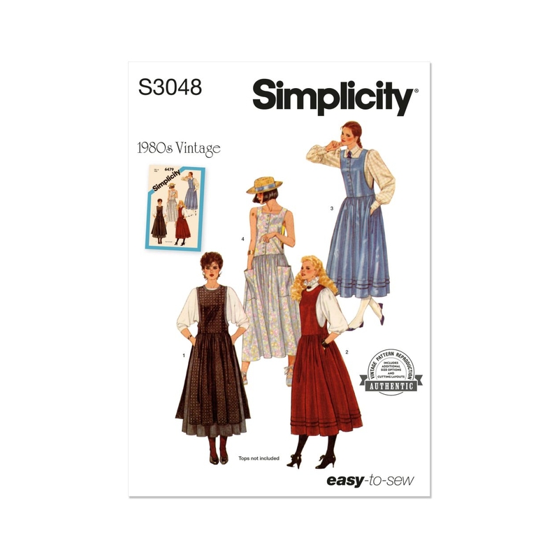 Simplicity Sewing Pattern S3048-H5 Misses’ Jumpers in Two Lengths Sizes 6-14