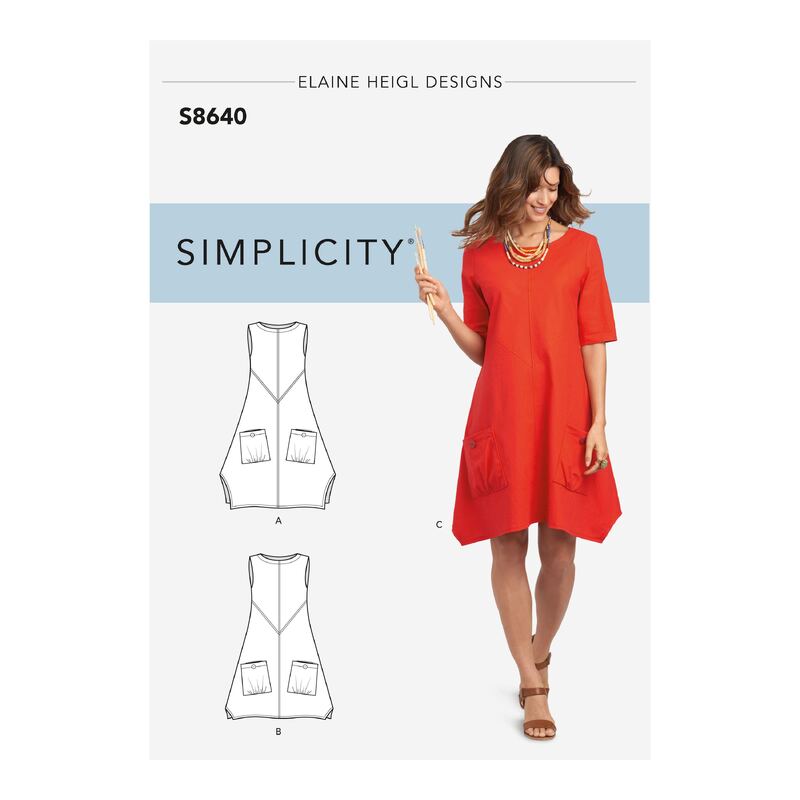 Simplicity Sewing Pattern 8640 Women's / Plus Size Dress or Tunic BB Sizes 20W - 28W