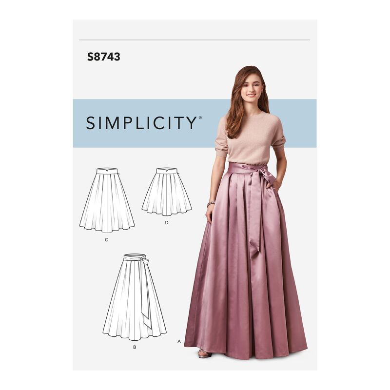 Simplicity Sewing Pattern 8743 Women's Pleated Skirts R5 Sizes 16-22