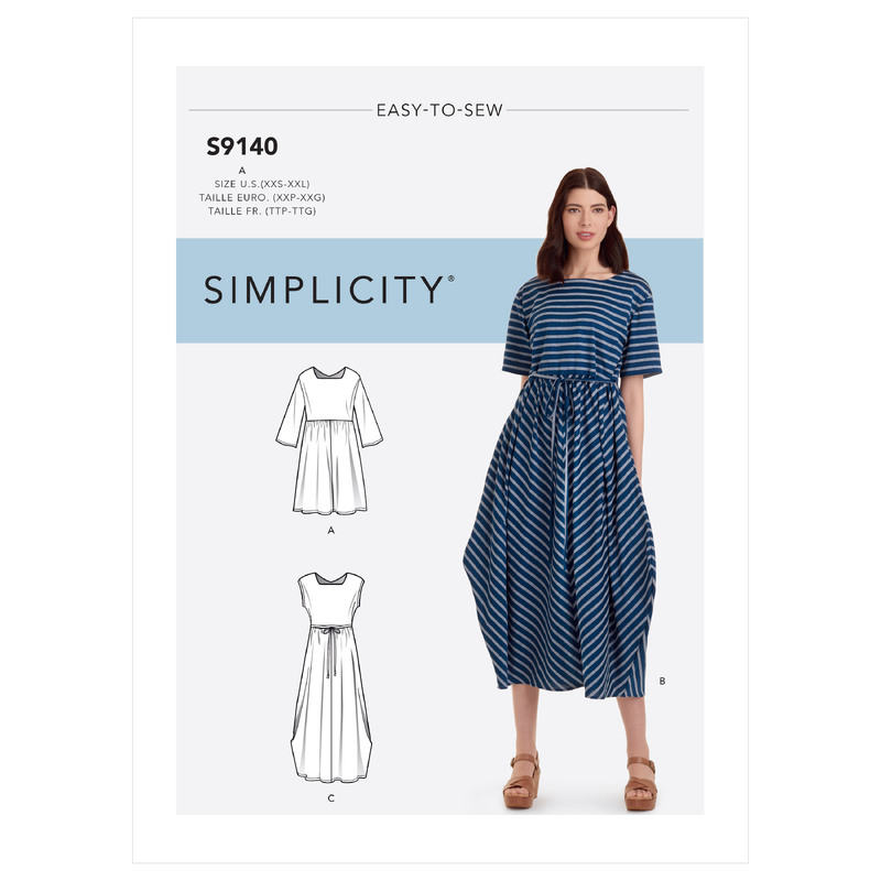 Simplicity Sewing Pattern S9140 Misses' Relaxed Pullover Dress Simplicity Sewing Pattern 9140