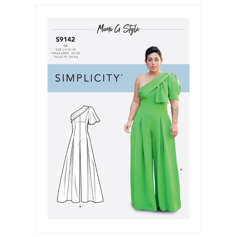 Simplicity Sewing Pattern S9142 Misses' Jumpsuit With One Shoulder Drape Simplicity Sewing Pattern 9142