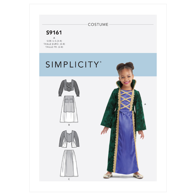 Simplicity Sewing Pattern S9161 Children's Witch Costumes Simplicity Sewing Pattern 9161